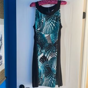 Teal and black dress